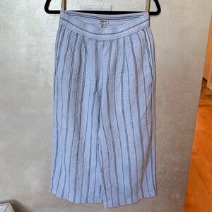 EUC Madewell The Untailored Wide-Leg Crop Pant in Striped Lightspun sz small